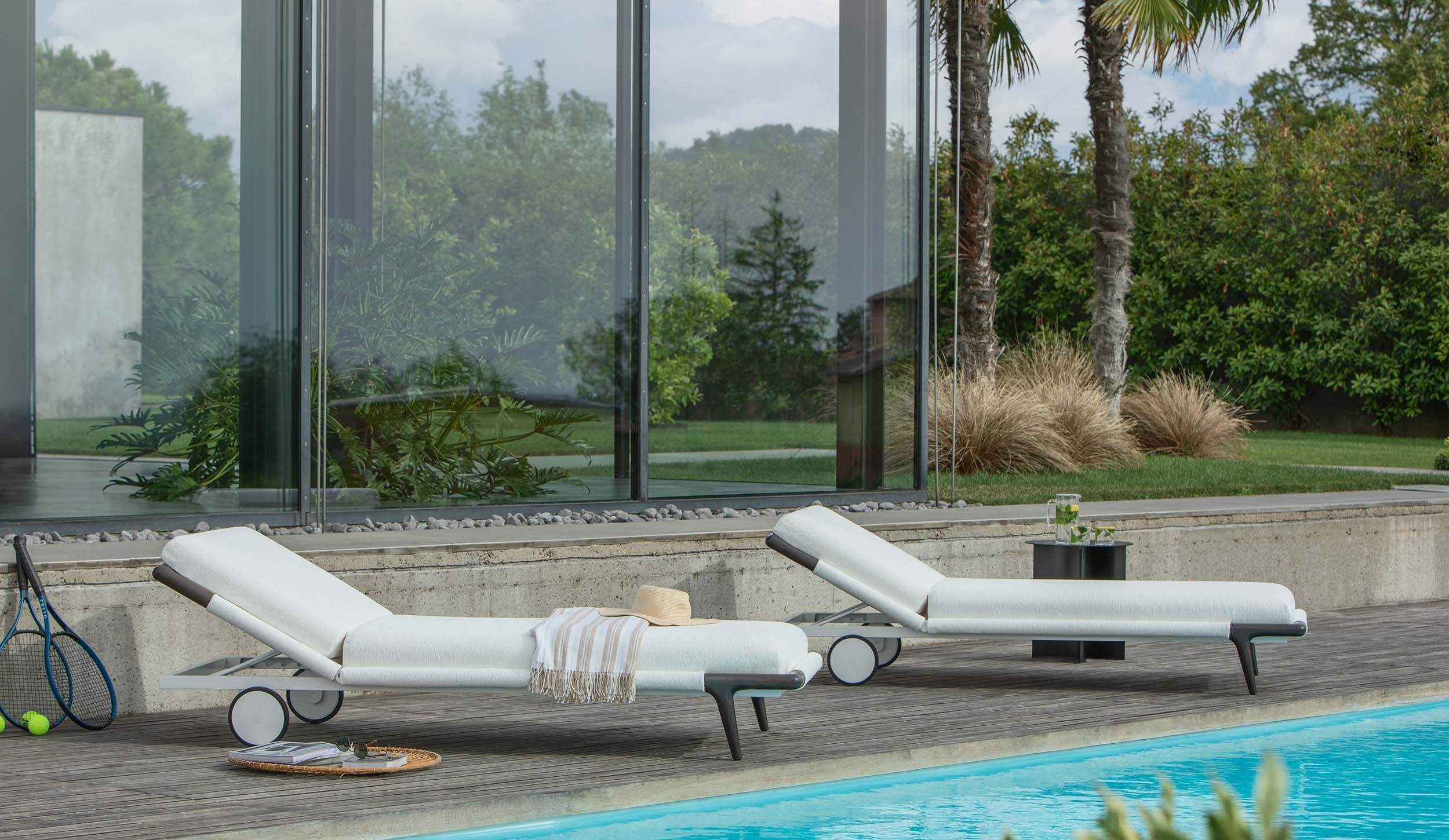 Садовая кровать с откидывающейся спинкой в ироко Flou Гауди ARCH-00148508 - Вид №10