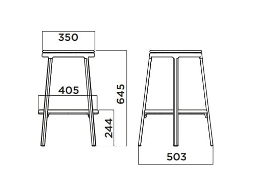 Высокий стальной табурет с подставкой для ног Infiniti ARCH-00130413 - Вид №16