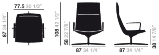 arper 4-спицевое кресло с подлокотниками Catifa 70 2007bv 2035bv 2026bv - Вид №3