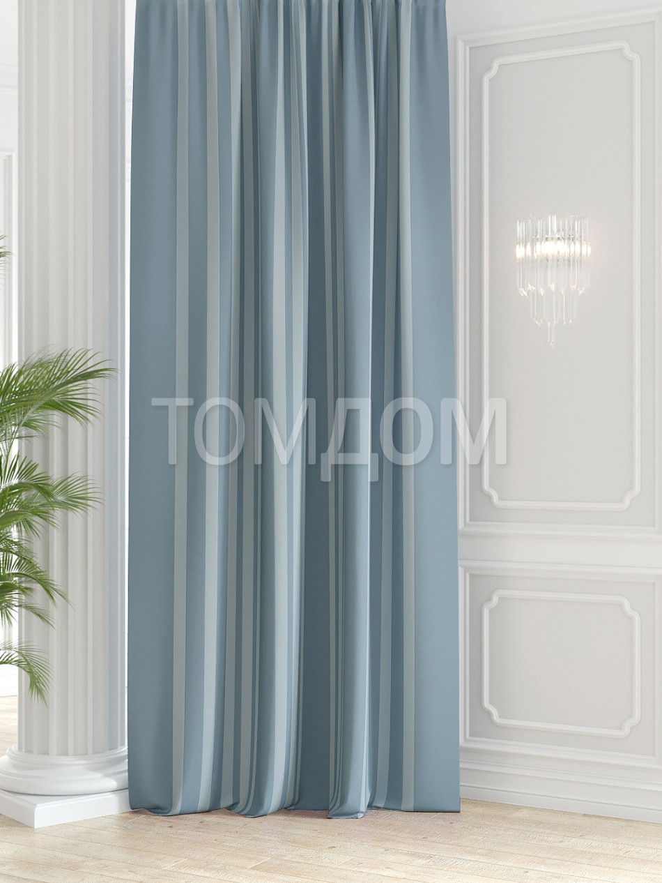 90472759 Штора на шторной ленте блэкаут Томдом Гейлонс 150х280 см цвет синий STLM-0241168 HELGA