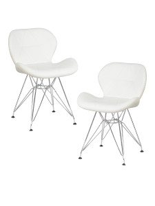 90560234 Комплект кухонных стульев 2 шт Butterfly chrome -302a 71.5х51х31 см экокожа цвет белый LMZL STLM-0282684 DOBRIN