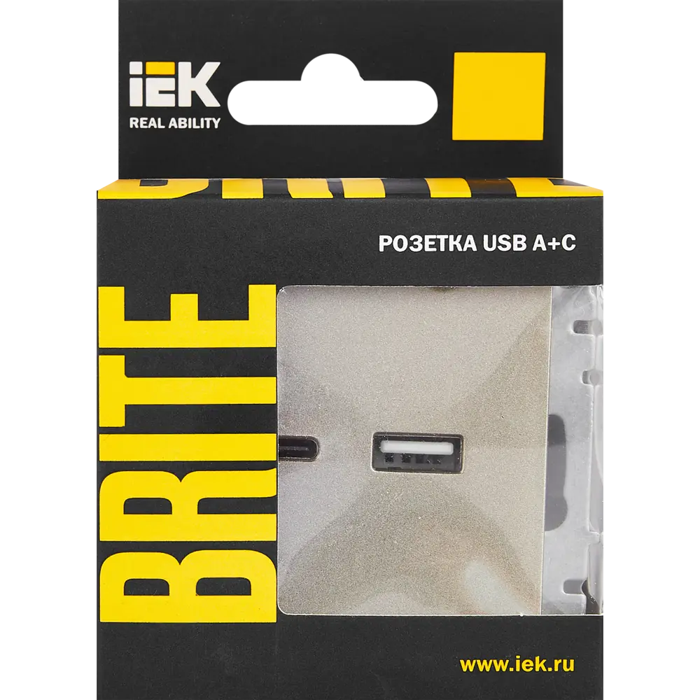Розетка USB встраиваемая IEK Brite РЮ11-1-БрШ цвет шампань 87761641 STLM-2056700  - Вид №4