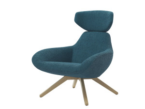 Тканевое кресло с основанием из ясеня