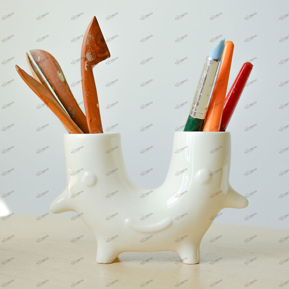 Ваза керамическая 11 см белая "Eco Гну" ЭКОЧЕЛОВЕКИ - 00-3871310 Белый 