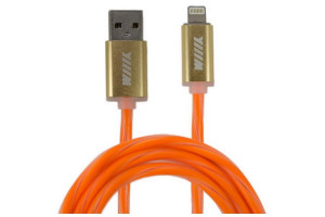 16721331 Кабель-переходник светящийся USB-микроUSB оранжевый 1m CBL750-UMU-10OG WIIIX
