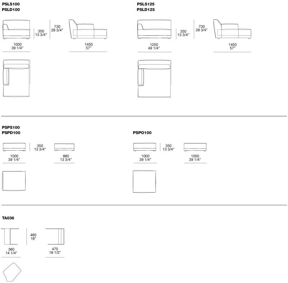 Poliform Модульный кожаный диван с шезлонгом Paris-seoul sun-id-1457245 - Вид №2