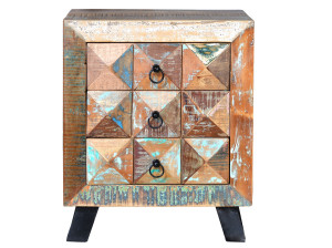 Деревянная прямоугольная тумбочка с ящиками