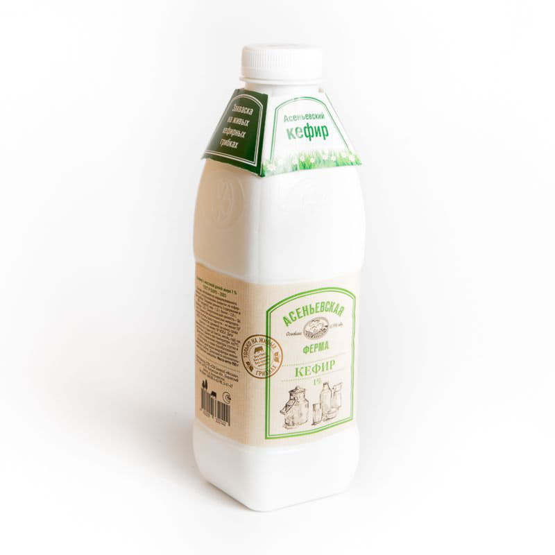 Кефир 1% Асеньевская ферма БЗМЖ 900 г Santreyd 2201 - Вид №1