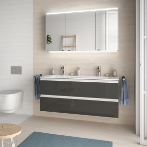 23891 SALGAR Мебель для умывальника SPIRIT 1200 2 металлических ящика GLOSS GREY 1194 x 540 x 450 мм Глянцевый серый