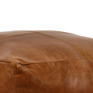 Кожаный квадратный пуф