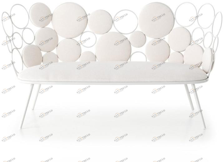 Saba Italia 2-местный садовый диван из железа и ткани Grace sun-id-1432319