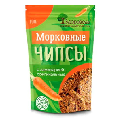 Морковные чипсы с ламинарией оригинальные Здороведа 100 г Santreyd 13063