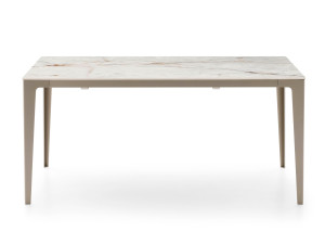 Металлический прямоугольный выдвижной стол с керамическим верхом