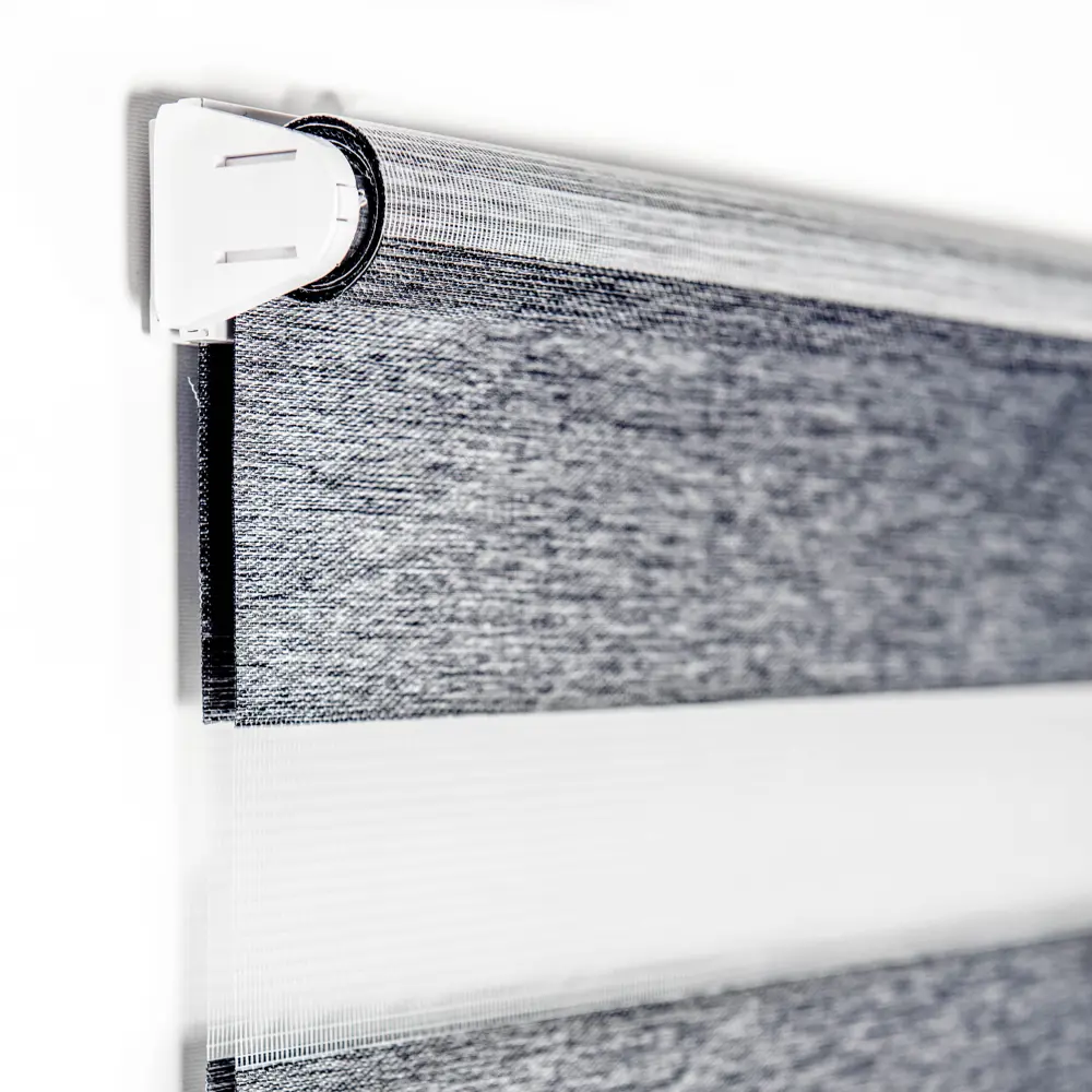 Рулонная штора MIAMOZA день-ночь серый блэкаут 120×160 см 82614523 Д/Н BLACKOUT STLM-0031743 - Вид №1