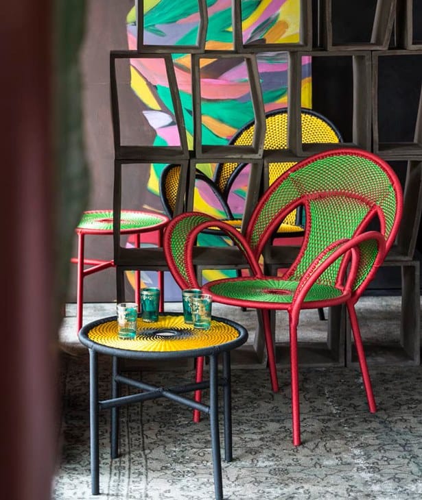 Стул с подлокотниками из плетеной полиэтиленовой проволоки MOROSO M'afrique ARCH-00008557 - Вид №4