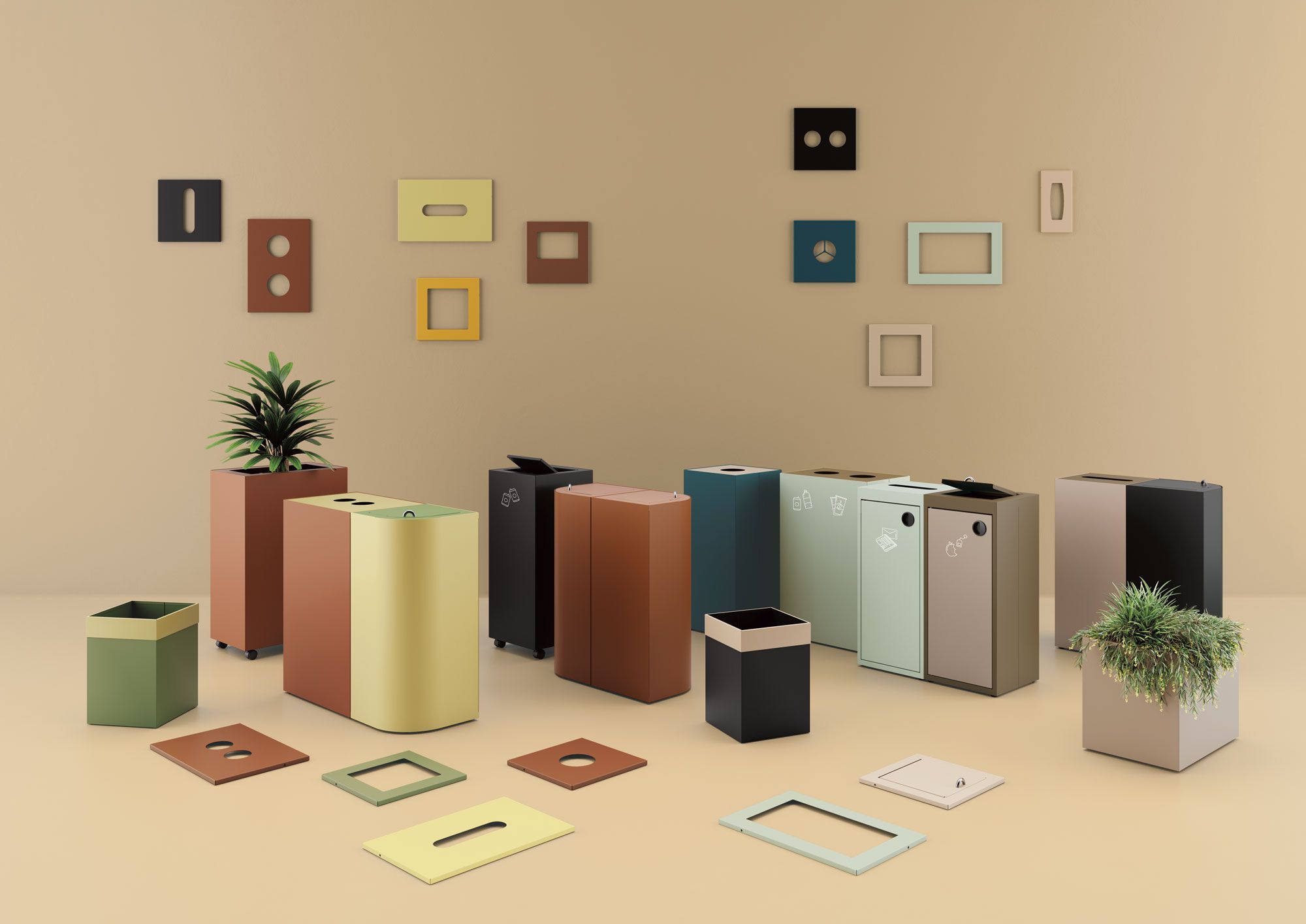 Steel waste paper bin for waste sorting Manade Pick'up ARCH-00142339 - Вид №2