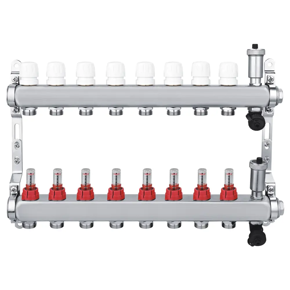 Коллекторная группа СПЕЦ с расходомерами для теплого пола 8 выходов 89351131 STLM-1578978