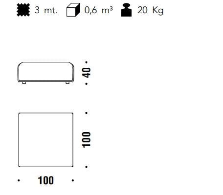 Квадратный съемный пуф из ткани MOROSO M. A.s.s.A. s ARCH-00057876 - Вид №3
