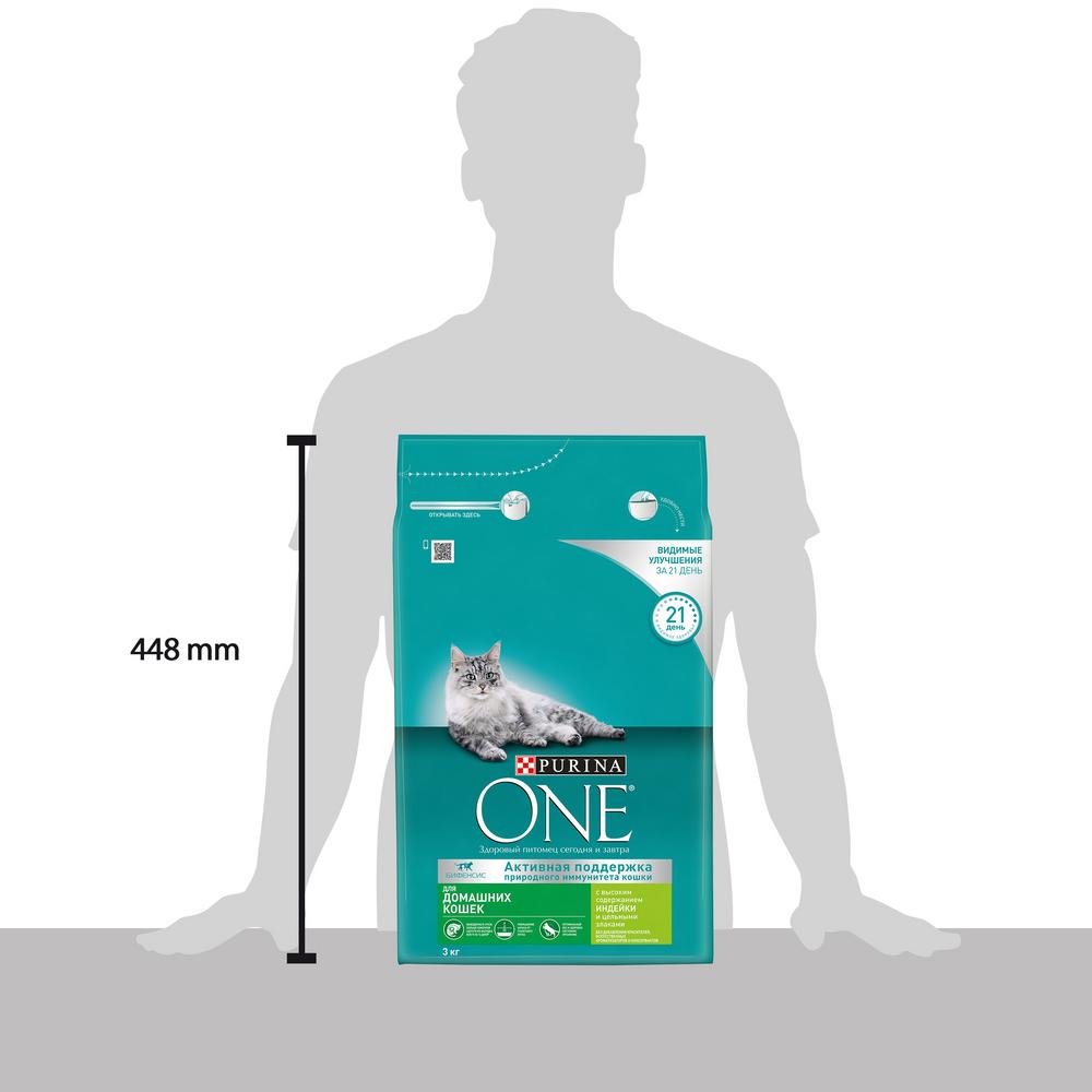 ПР0059654 Корм для кошек для домашних, индейка, цельные злаки сух. 3кг ONE  - Вид №10