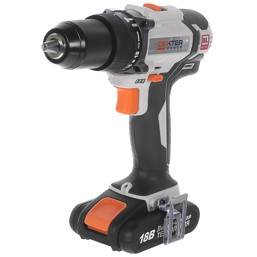 Дрель-шуруповерт бесщеточная ударная Dexter Power CDI218BD.2, 18 В Li-ion 2 Ач 81944905 STLM-2011710 