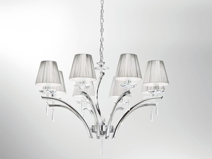 Хромированная металлическая люстра с кристаллами Fan Europe Lighting окружающий свет дизайн ARCH-00145814