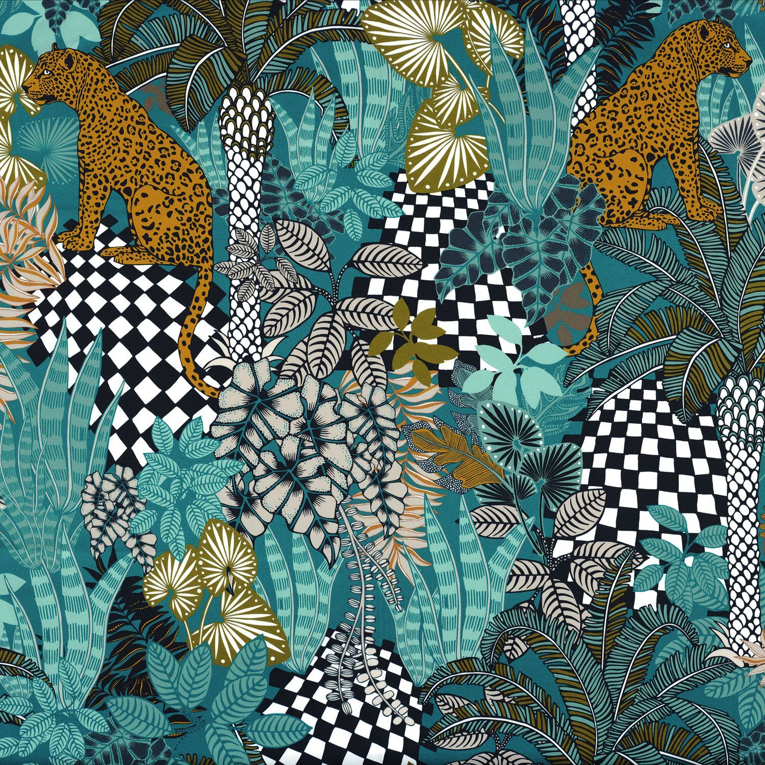 Хлопчатобумажная ткань с графическим рисунком Casamance Neofelis ARCH-00130876 - Вид №3