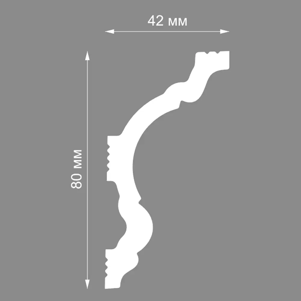 Плинтус потолочный полистирол ударопрочный Format 09001D белый 42x80x2000 мм STLM-2007309 - Вид №2