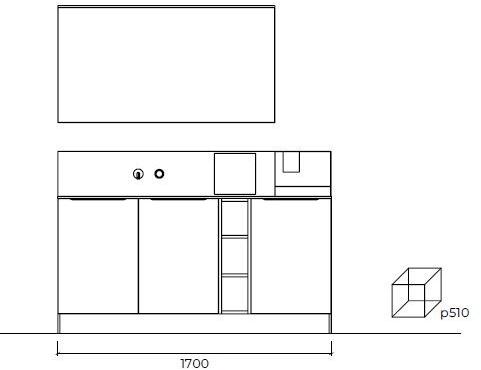 Cerasa Мебель для умывальника из меламина с зеркальными дверцами Cartabianca sun-id-1352555 - Вид №4
