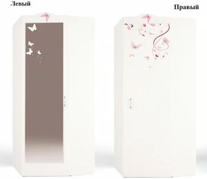 Шкаф угловой ABC-KING Фея с зеркалом ( правый) и со стразами Сваровски