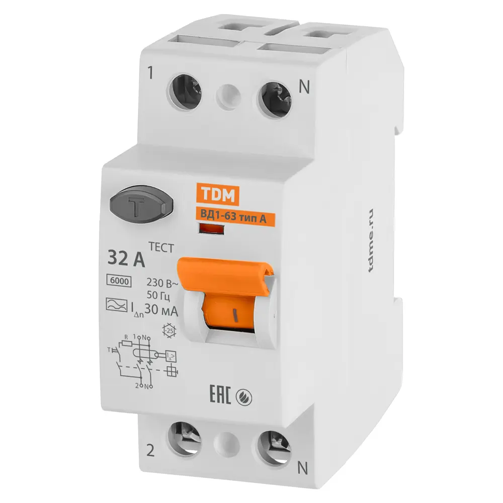 УЗО TDM Electric ВД1-63 — защита от поражения током и пожаров 89347151 STLM-1118895