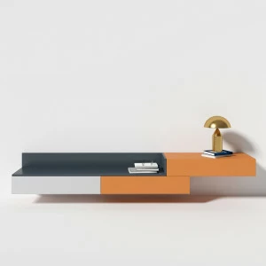 Тумба под телевизор с ящиками серо-оранжевая Under BRAGIN DESIGN  00-3879362 Оранжевый