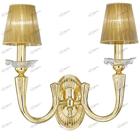Possoni Illuminazione Аппликация из чистого золота с кристаллами и абажурами Valentina 269/a2