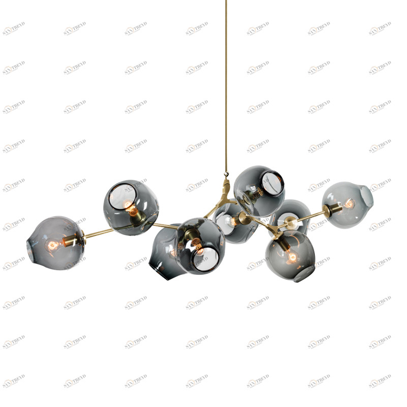 Подвесной светильник Bubble 9B smoky от Delight Collection KG0579P-9B DELIGHT ДИЗАЙНЕРСКИЕ 243881 Латунь 
