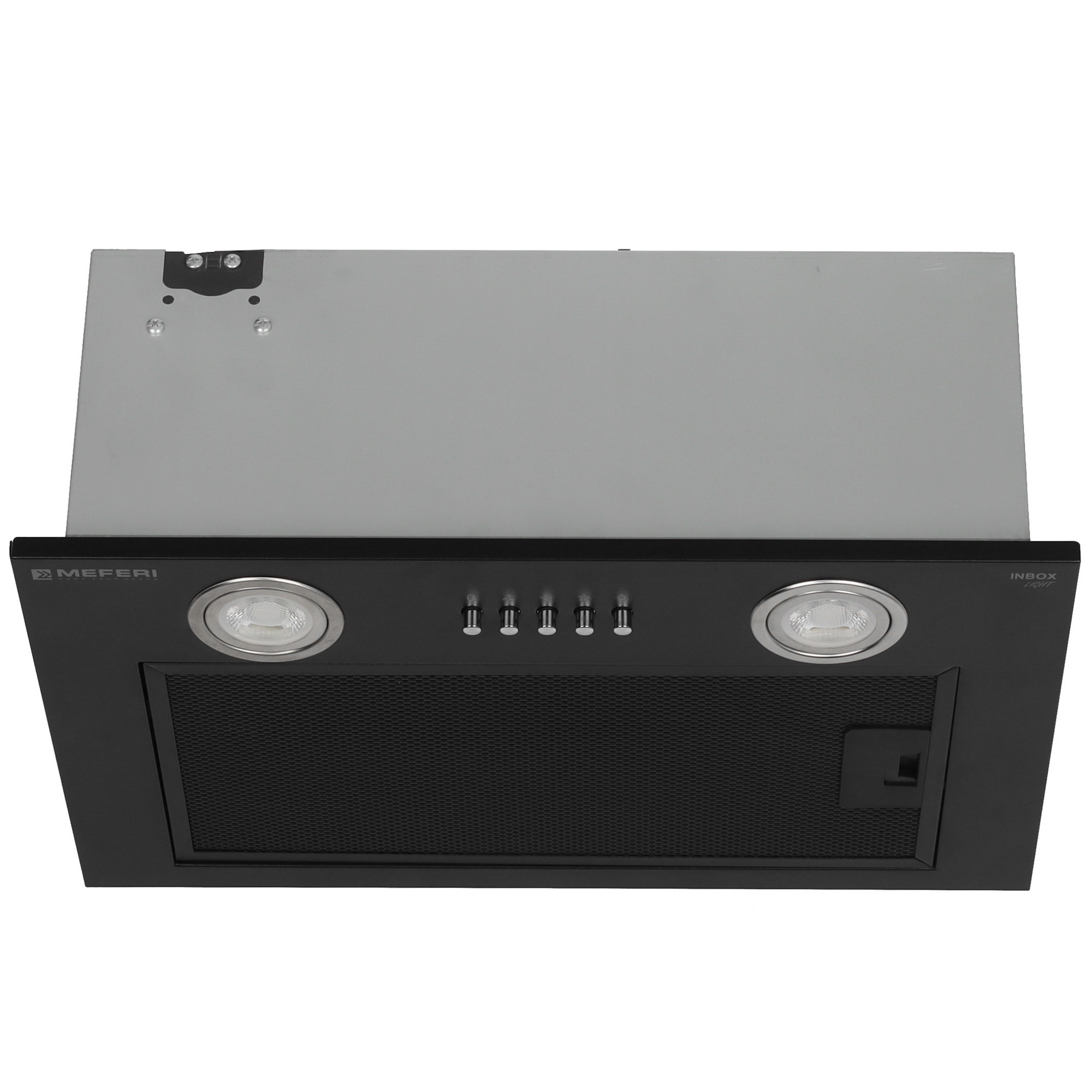 9168714 Вытяжка полновстраиваемая Meferi INBOX45BK LIGHT черный STDN-0074612 - Вид №1