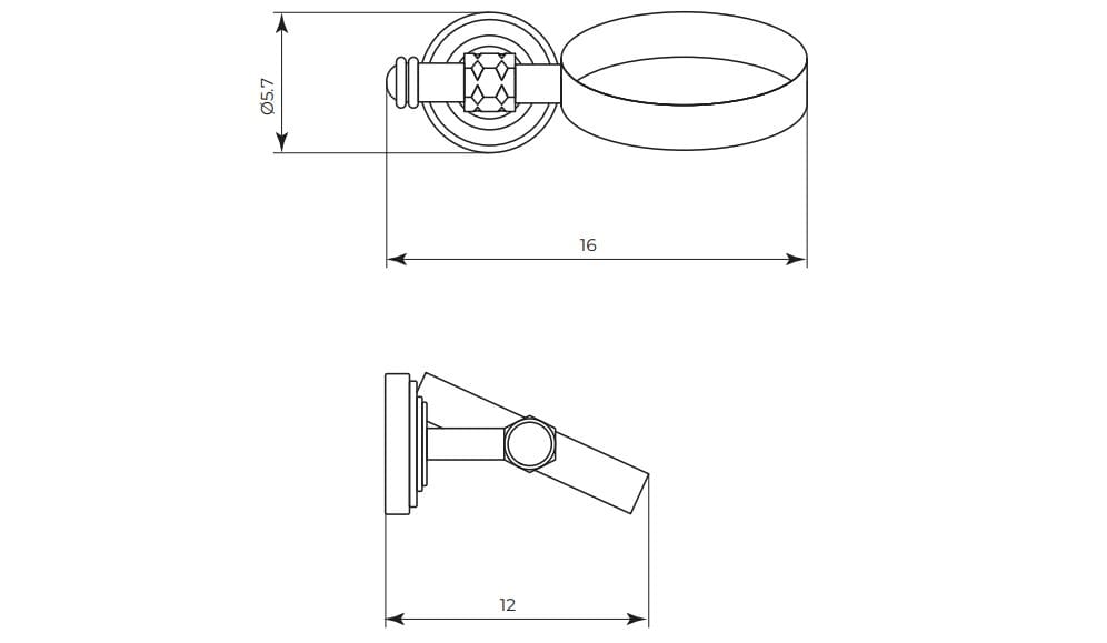 Латунный настенный держатель для фена Gaia Mobili Complements ARCH-00003040