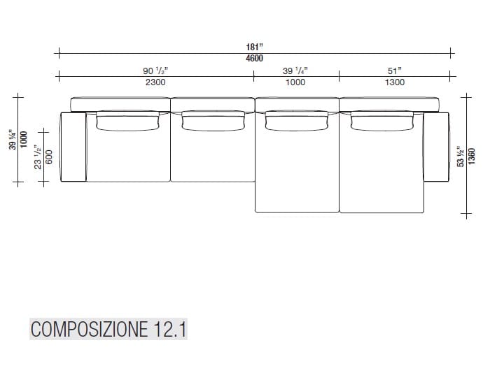 Кожаный диван с полуостровом Lema Venise ARCH-00001213 - Вид №13