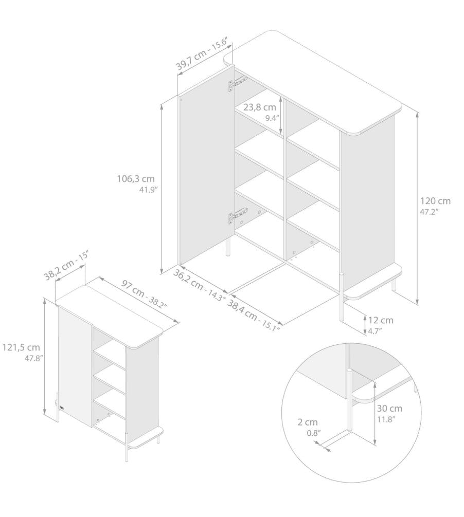 Буфет из меламиновой ткани с распашными дверцами Mobili Fiver OLIVA ARCH-00072799 - Вид №19