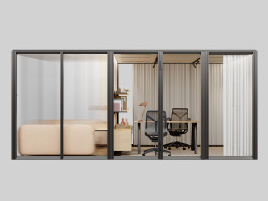 Многосторонняя акустическая офисная кабина со встроенным освещением