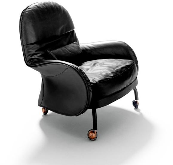 DE PADOVA Мягкое кожаное кресло на колесиках с подставкой для ног sun-id-1504429 - Вид №1