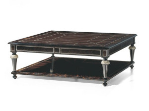 Квадратный журнальный столик из черного дерева в стиле Людовика XVI