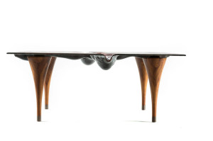 Квадратный стеклянный журнальный столик