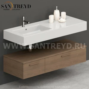 T13552CF Столешницы для использования в сочетании с тумбами и открытыми тумбами 135 см цвет Дуб кофейный ARREDO WOOD Италия