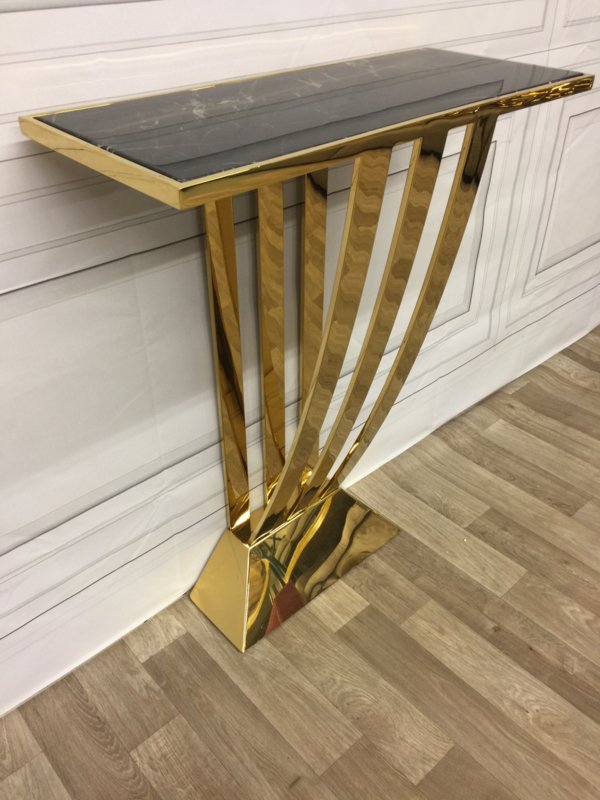 Консоль металлическая золотая с мраморной столешницей Beau Deco от Eichholtz EICHHOLTZ EICHHOLTZ 060965 Золото  - Вид №3