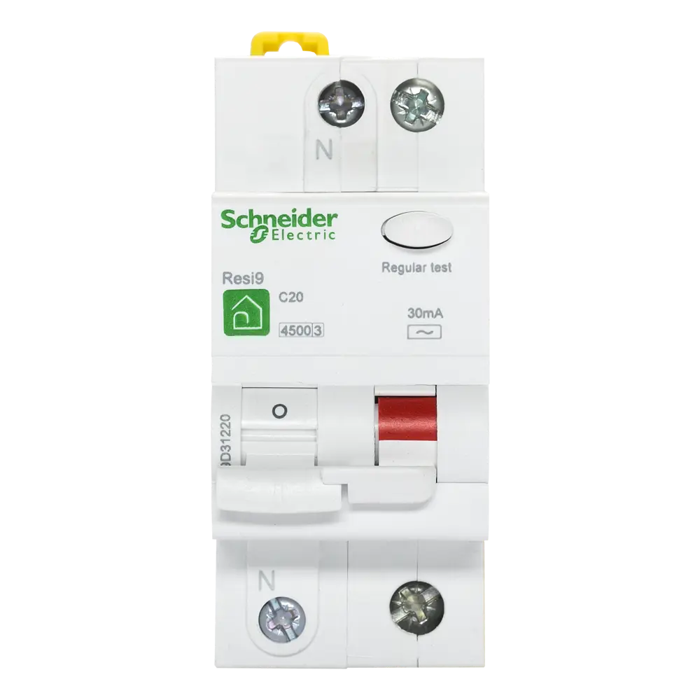 Дифференциальный автомат Schneider Electric Resi9 2P N C20 А 30 мА 4.5 кА АС R9D31220 16636290 STLM-2150080  - Вид №1