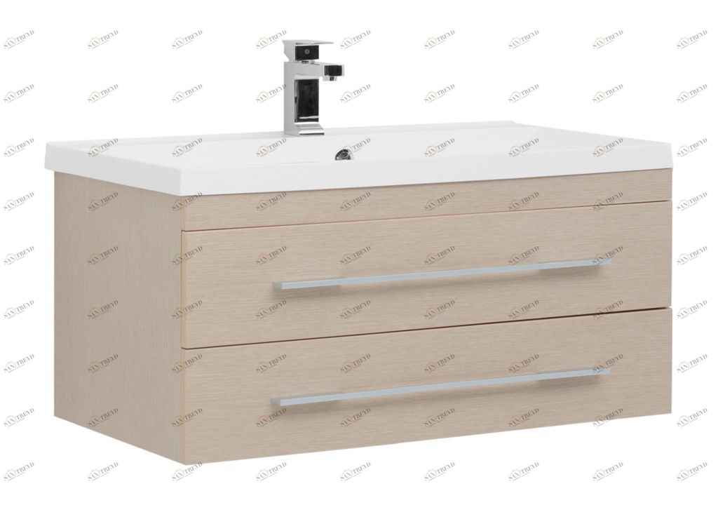 Тумба с раковиной Aquanet Нота NEW 90 светлый дуб 0017149400204119
