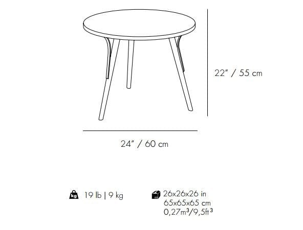 Деревянный круглый журнальный столик Mambo Unlimited Ideas ARCH-00018197 - Вид №1