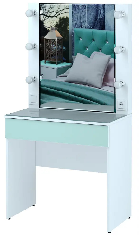 91323176 Туалетный столик с зеркалом BTS Тифани 80x155.50x46.40 см цвет белый STLM-1075724