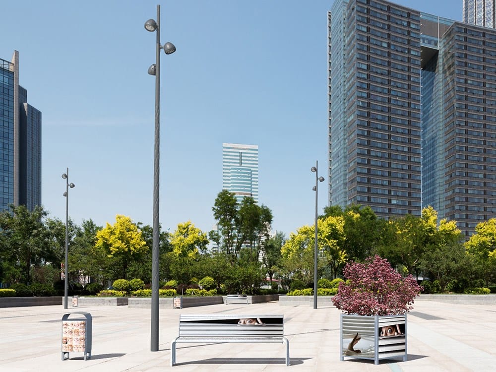 Металлический квадратный низкий плантатор GHM-ECLATEC Pixeon ARCH-00007014 - Вид №1