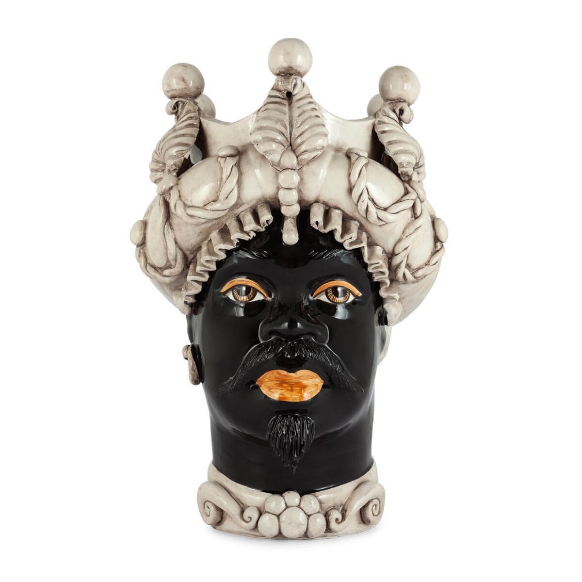 200946-10 ABHIKA ВАЗА MORO MAN BAROQUE WHITE 