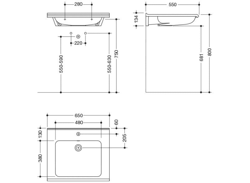 950.13.203 Тумба под умывальник, модульная HEWI Waschtische  - Вид №1